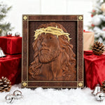 ✝ Hand-Carved Jesus Thorn Crown Wood Art: A Christian Symbol of Redemption & Grace - product view
