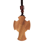 St. Michael the Archangel Wooden Cross Pendant - side view