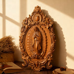 A Handcrafted Sanctuary: Our Lady of Guadalupe Wood Carving - product view