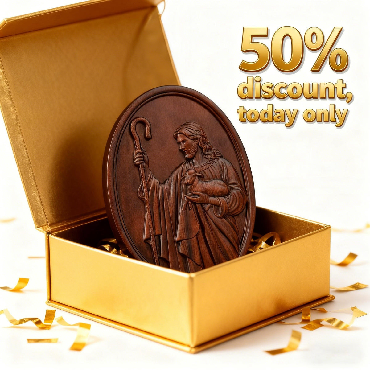 Shepherd Jesus Wooden Wall Decoration for Christian home decor and prayer spaces