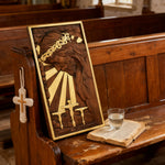 Plaque commemorating Good Friday, remembering the meaning of Jesus' crucifixion - product view