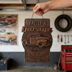 Dad's Garage Wooden Wall Sign: The Perfect Tribute to His Go-To Space - product view
