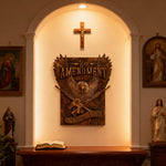 Handcrafted Solid Wood Wall Art - Commemorating the Second Amendment - product view