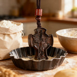St. Michael the Archangel Wooden Cross Pendant - side view