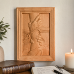 God's Redeeming Hand Beech Wood Carving Wall Decoration - product view