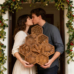 “Bee & Honeycomb” Hand-Carved Wood Wall Art – A Christian Symbol of Diligence & Divine Provision - craftsmanship detail