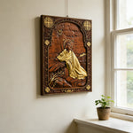 Jesus in Gethsemane Hand-Carved Wood Wall Art: The Weight of His Humble Sorrow - design detail