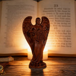 Metatron Angel Cube Beechwood Guardian Ornament: Soulful Resonance of Faith and Art - design detail