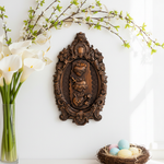 Three Sacred Hearts of the Holy Family | Solid Wood Carving Gift - size and finish detail