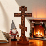 Orthodox Crucifixion Crucifix Wooden Tabletop Ornament - craftsmanship detail