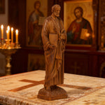 St. Peter Boxwood Sculpture Hand-Carved Apostle Figure | Your Spiritual Companion in Faith & Restoration - size and finish detail