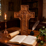 mokarve Ascension of Jesus wood carving cross - craftsmanship detail