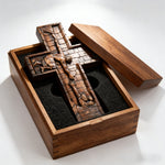 Christ Still Reaches Down – Hand-Carved Beechwood Savior Cross - faith-inspired design detail