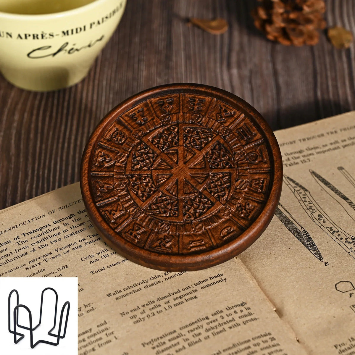 mokarve Wooden Tree of Life Celtic Cross Coasters - mokarve