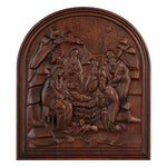 Natural beech nativity scene wood carving plaque - mokarve