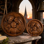 Holy Family Wooden Plaque: A Christian Symbol of Love, Faith, & Family - size and finish detail