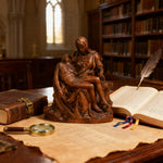 Michelangelo's Madonna and Child of Mercy Wooden Tabletop Arrangement - Christian gift presentation
