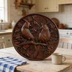 Cardinal Hand-Carved Beechwood Wall Art - side view