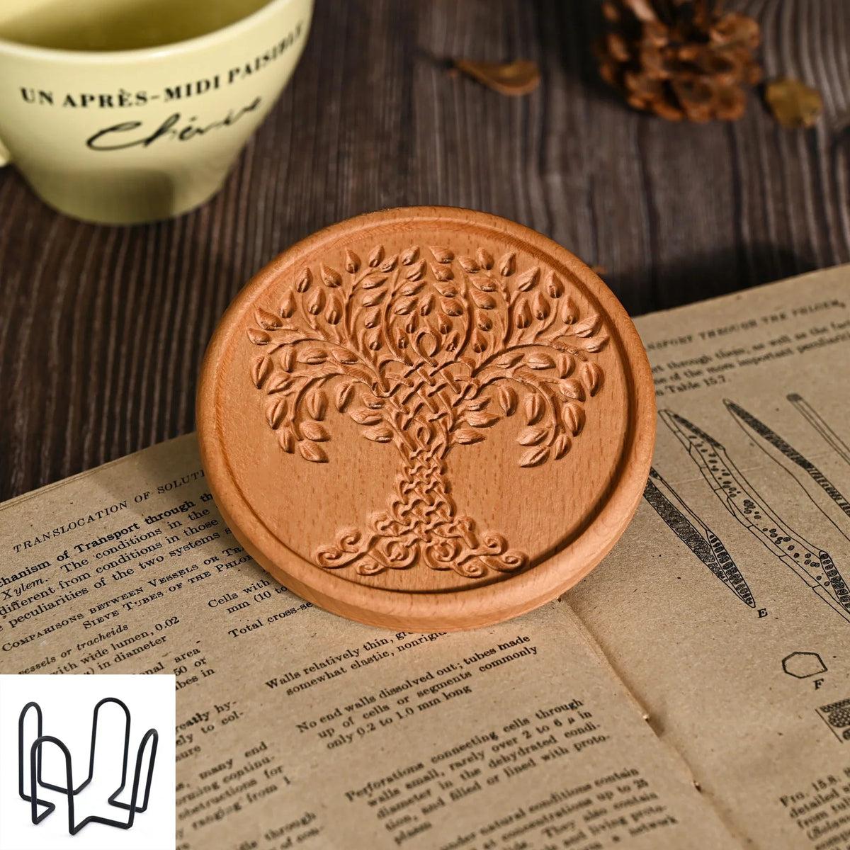 mokarve Wooden Tree of Life Celtic Cross Coasters - mokarve