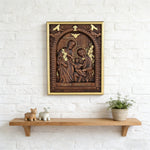 Beechwood Holy Family Wall Hanging: Carving Devotion in Wood, Bringing Sacred Warmth - Christian gift presentation