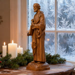 St. Peter Boxwood Sculpture Hand-Carved Apostle Figure | Your Spiritual Companion in Faith & Restoration - product view