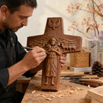 “Good Shepherd” Jesus Shepherd Wooden Wall Hanging - size and finish detail