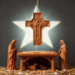 mokarve Ascension of Jesus wood carving cross - Christian gift presentation