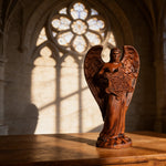 Metatron Angel Cube Beechwood Guardian Ornament: Soulful Resonance of Faith and Art - side view