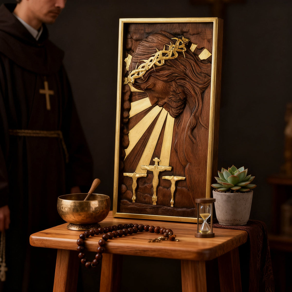 Plaque commemorating Good Friday, remembering the meaning of Jesus' crucifixion for Christian home display and prayer spaces
