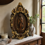 A Handcrafted Sanctuary: Our Lady of Guadalupe Wood Carving - product view