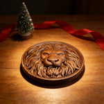 Lion Head Wooden Wall Art: Symbol of Christ the Lion of Judah - size and finish detail