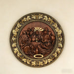 The Last Supper Round Wooden Sculpture - Christian gift presentation