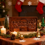 Last Supper Religious Carving Icons Gifts Wood Carving Religious Wood Wall Art - side view