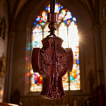St. Michael the Archangel Wooden Cross Pendant - design detail