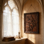 Assumption of Mary Hand-Carved Wood Wall Art: A Tribute to Heavenly Glory - Christian gift presentation