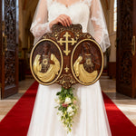 Sacred Hearts of Jesus & Mary Beechwood Plaque – Hand-Carved Devotional Art for Home Prayer - side view
