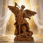 Boxwood Archangel Michael Carving: A Christmas Gift of Divine Protection - design detail