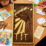 Plaque commemorating Good Friday, remembering the meaning of Jesus' crucifixion - design detail