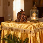 Michelangelo's Madonna and Child of Mercy Wooden Tabletop Arrangement - craftsmanship detail