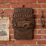 Dad's Garage Wooden Wall Sign: The Perfect Tribute to His Go-To Space - design detail