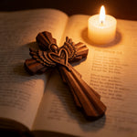 Angel Guardian Cross Wall Decoration - size and finish detail