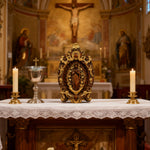 Hand-Carved Our Lady of Grace Wooden Icon: A Christian Symbol of Mary’s Devotion - product view