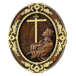 Jesus Agony in the Garden Wood Carving, Home Wall Religious Pendant Decoration - mokarve
