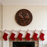 Cardinal Hand-Carved Beechwood Wall Art - Christian gift presentation
