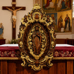 Hand-Carved Our Lady of Grace Wooden Icon: A Christian Symbol of Mary’s Devotion for Christian home prayer space