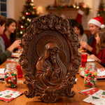 Mother Mary with Baby Jesus Wood Carving Decor - Christian gift presentation
