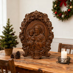 “St. Joseph & Child Jesus” Hand-Carved Wood Icon – A Timeless Christian Gift for Father’s Day & Faithful - size and finish detail