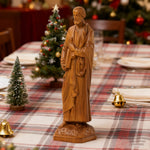 St. Peter Boxwood Sculpture Hand-Carved Apostle Figure | Your Spiritual Companion in Faith & Restoration - side view