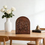Natural Beech Nativity Scene Wood Carving Plaque: The Heart of Christmas in Handcrafted Wood - product view