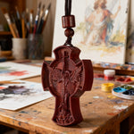 St. Michael the Archangel Wooden Cross Pendant - product view